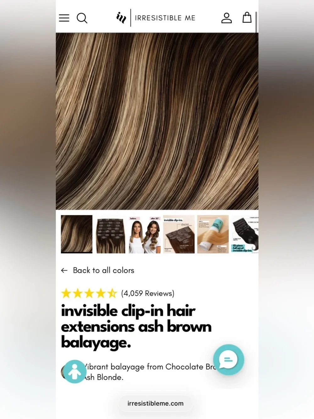 NEVER WORN Irresistible Me invisible clip-in hair extensions ash brown balayage